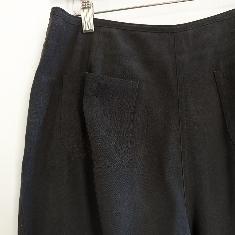 J. Jill Micro Faux Suede Pants 10 Black Lightweight Microsuede Pant - Picture 4 of 7